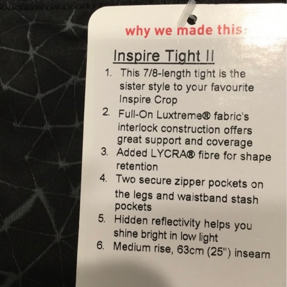 Lululemon Star Crushed Coal Black Inspire Tight Ii Activewear Satin Pant Legging - Picture 16 of 16